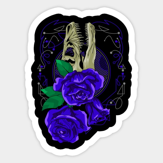 rose blue skull Sticker by SHINIGAMII